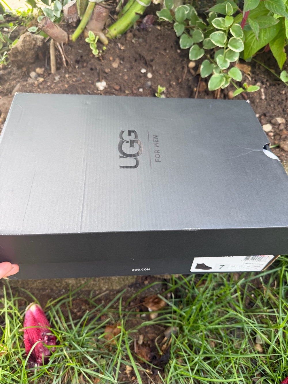 UGG Black Men's Shoe Box with Embossed Logo